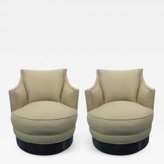 Milo Baughman Pair Upholstered Swivel Chairs style of Milo Baughman - 699969