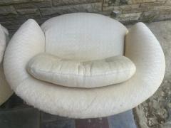 Milo Baughman Pair XL Milo Baughman Swivel Barrel Back Lounge Chair Mid Century Modern - 4637449