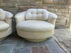Milo Baughman Pair XL Milo Baughman Swivel Barrel Back Lounge Chair Mid Century Modern - 4637466