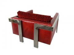 Milo Baughman Pair of American Modern Polished Chrome Leather Velvet Armchairs Milo Baughman - 4644601