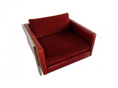 Milo Baughman Pair of American Modern Polished Chrome Leather Velvet Armchairs Milo Baughman - 4644609
