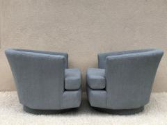 Milo Baughman Pair of Baughman Style Vintage Barrel Shaped Swivel Chairs - 1477281