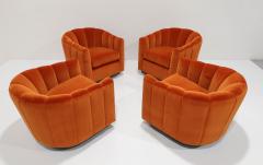 Milo Baughman Pair of Channel Back Swivel Chairs 1970s - 3539961