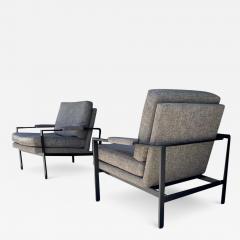 Milo Baughman Pair of Flat Bar Arm Chairs by Milo Baughman - 2769704
