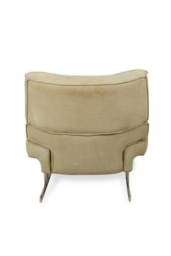 Milo Baughman Pair of Large Milo Baughman Chrome and suede Club Chairs - 4274059