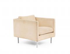 Milo Baughman Pair of Mid Century Beige Upholstered Arm Chair - 1438593