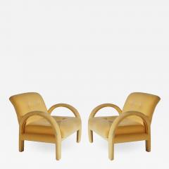 Milo Baughman Pair of Mid Century Modern Club or Lounge Chairs after Milo Baughman in Velvet - 1750379