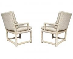 Milo Baughman Pair of Mid Century Modern Milo Baughman Style Parsons Lounge Armchairs in Beige - 3433422