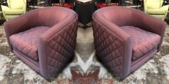 Milo Baughman Pair of Mid Century Modern Milo Baughman style Swivel Club Chairs Platform Base  - 1801090