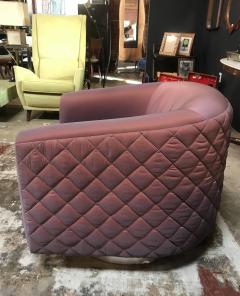 Milo Baughman Pair of Mid Century Modern Milo Baughman style Swivel Club Chairs Platform Base  - 1801093