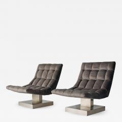 Milo Baughman Pair of Milo Baughman Cantilevered Lounge Chairs - 557052