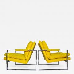 Milo Baughman Pair of Milo Baughman Chrome Frame Lounge Chairs - 359147