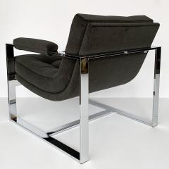 Milo Baughman Pair of Milo Baughman Chrome Scoop Lounge Chairs - 928037