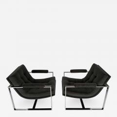 Milo Baughman Pair of Milo Baughman Chrome Scoop Lounge Chairs - 929172