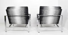 Milo Baughman Pair of Milo Baughman Lounge Chairs in New Upholstery by Romo - 1327467
