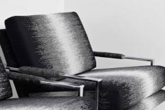 Milo Baughman Pair of Milo Baughman Lounge Chairs in New Upholstery by Romo - 1327471