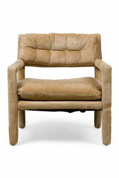 Milo Baughman Pair of Milo Baughman Mid Century American Modern Upholstered Parsons Armchairs - 4273888