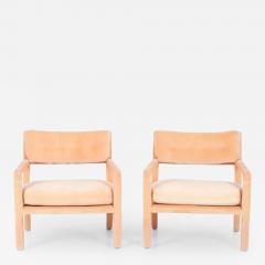 Milo Baughman Pair of Milo Baughman Parsons Style Lounge Pull Up Chairs - 2790947
