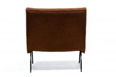 Milo Baughman Pair of Milo Baughman Scoop Chairs in Chocolate Boucl with Iron Legs c 1950s - 4507913