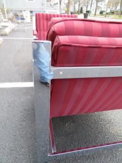 Milo Baughman Pair of Milo Baughman Style Chrome Flat Bar Lounge Chairs Mid Century Modern - 1222411