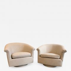 Milo Baughman Pair of Milo Baughman Style Swivel Lounge Chairs - 1855968
