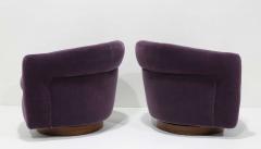 Milo Baughman Pair of Milo Baughman Swivel Chairs in Maharam Mohair - 4005357