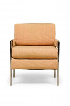 Milo Baughman Pair of Milo Baughman for Directional Polished Chrome Upholstered Armchairs - 4273939