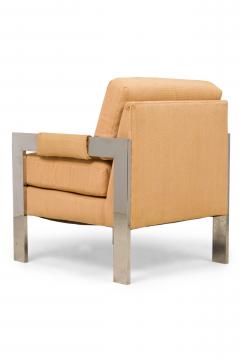 Milo Baughman Pair of Milo Baughman for Directional Polished Chrome Upholstered Armchairs - 4273942