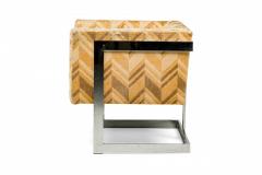 Milo Baughman Pair of Milo Baughman for Thayer Coggin Chrome and Beige T Bar Armchairs - 4273948