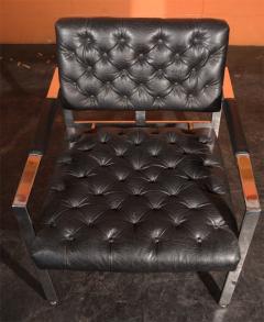 Milo Baughman Pair of Milo Baughman for Thayer Coggin Leather Lounge Chairs - 2249706