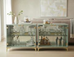 Milo Baughman Pair of Modern Sage Green Display End Tables by Milo Baughman for Thayer Coggin - 4476213