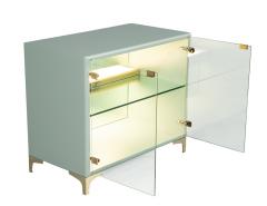 Milo Baughman Pair of Modern Sage Green Display End Tables by Milo Baughman for Thayer Coggin - 4476217