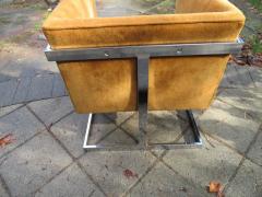Milo Baughman Petite Milo Baughman Chrome Cube Lounge Chair Mid Century Modern - 1200252