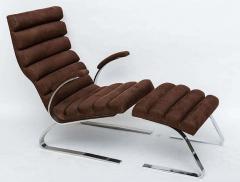 Milo Baughman Polished Chrome Chair and Ottoman by Milo Baughman for Thayer Coggin - 4702723