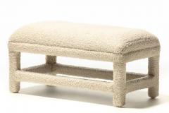 Milo Baughman Post Modern Milo Baughman Parsons Style Bench in Ivory White Boucl circa 1980s - 2997800