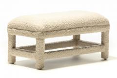 Milo Baughman Post Modern Milo Baughman Parsons Style Bench in Ivory White Boucl circa 1980s - 2997854