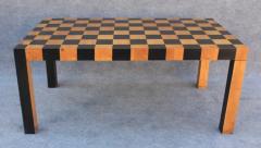 Milo Baughman Restored Black Walnut Patchwork Rectangular Table after Milo Baughman w Leaf - 3576043