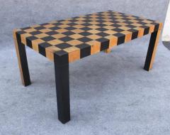 Milo Baughman Restored Black Walnut Patchwork Rectangular Table after Milo Baughman w Leaf - 3576045