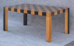 Milo Baughman Restored Black Walnut Patchwork Rectangular Table after Milo Baughman w Leaf - 3576047