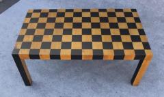 Milo Baughman Restored Black Walnut Patchwork Rectangular Table after Milo Baughman w Leaf - 3576048