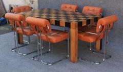 Milo Baughman Restored Black Walnut Patchwork Rectangular Table after Milo Baughman w Leaf - 3576054