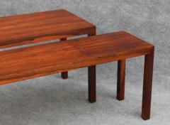 Milo Baughman Restored Milo Baughman for Thayer Coggin Rosewood Nesting Coffee Tables Benches - 3313826