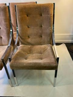 Milo Baughman SET OF FOUR CHROME FRAME DINING CHAIRS BY MILO BAUGHMAN - 1757798
