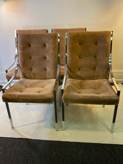 Milo Baughman SET OF FOUR CHROME FRAME DINING CHAIRS BY MILO BAUGHMAN - 1757799