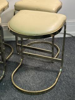Milo Baughman SUITE OF FOUR MODERN BRASS BAR STOOLS - 4275138