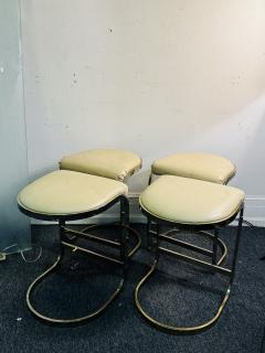Milo Baughman SUITE OF FOUR MODERN BRASS BAR STOOLS - 4275139