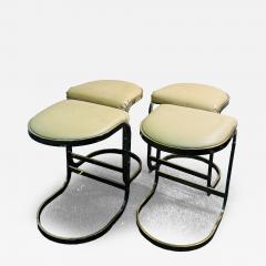 Milo Baughman SUITE OF FOUR MODERN BRASS BAR STOOLS - 4279211