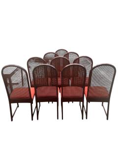 Milo Baughman Set of 10 Milo Baughman Cane Dining Chairs for Directional - 4119063