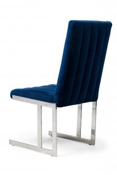 Milo Baughman Set of 4 Mid Century Modern Polished Chrome Dining Chairs Milo Baughman - 4273434