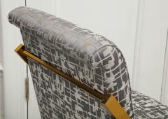 Milo Baughman Set of 6 Vintage Milo Baughman Z Dining Chairs in Polished Brass Legs - 2099586